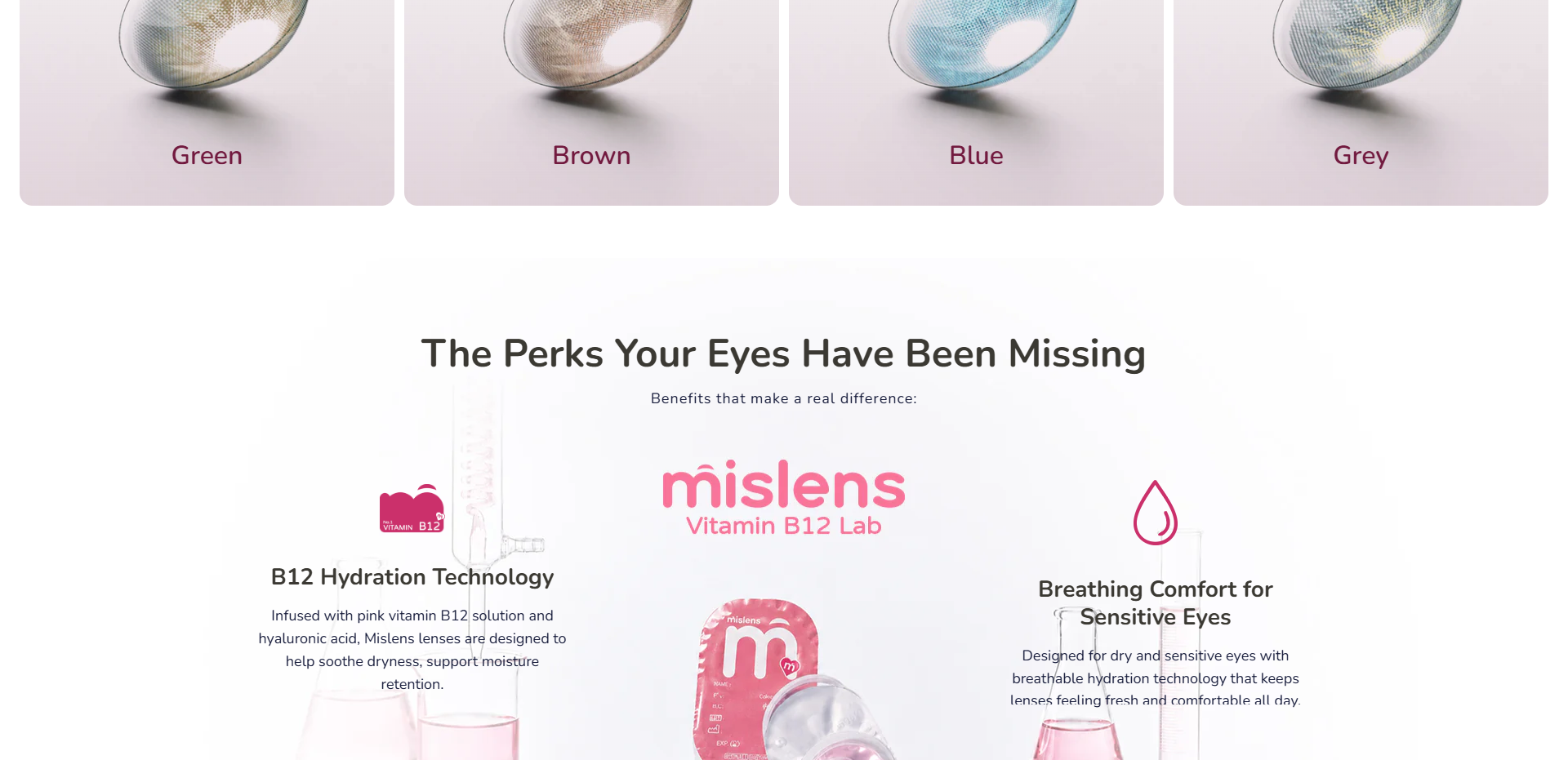 mislens独立站设计｜美瞳品牌视觉构建